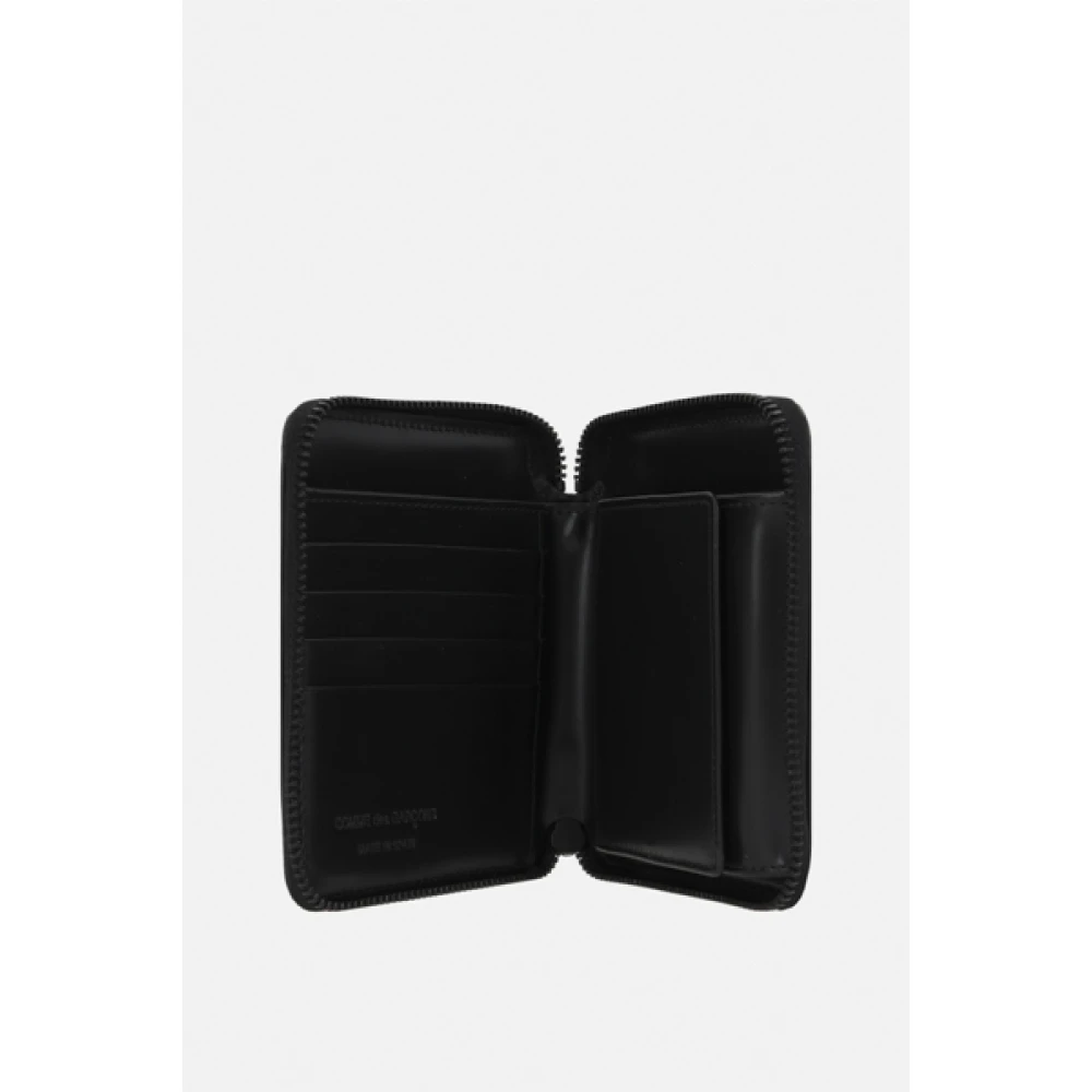 Comme des Garçons Zwarte Leren Ritsportemonnee Black Heren