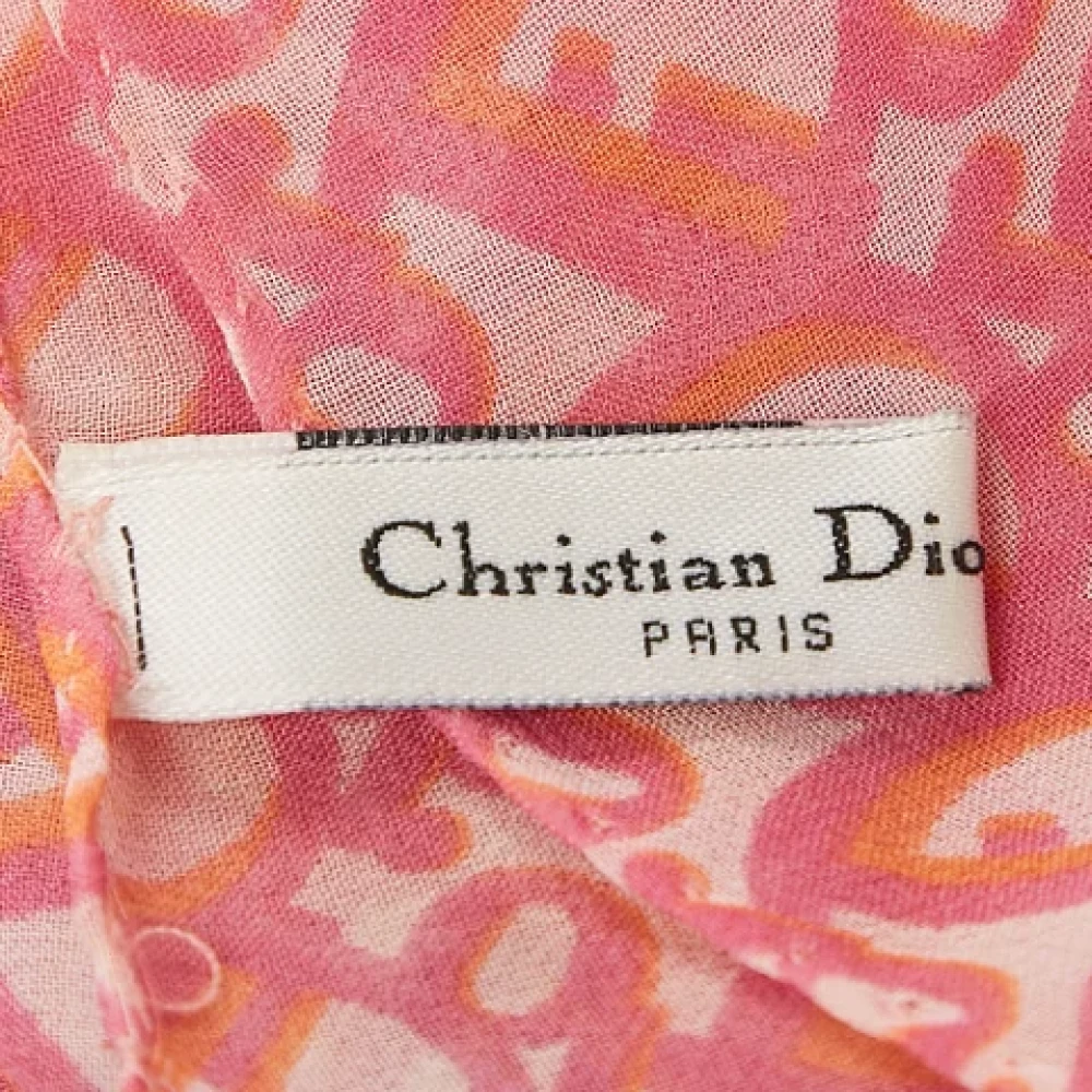 Dior Vintage Pre-owned Silk scarves Pink Dames