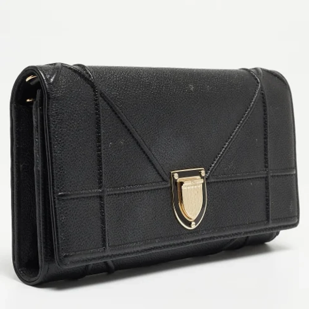 Dior Vintage Pre-owned Leather wallets Black Dames