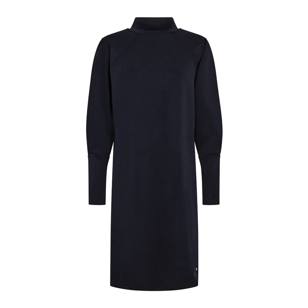MOS MOSH Navy Sweatjurk met Pofmouwen Blue Dames