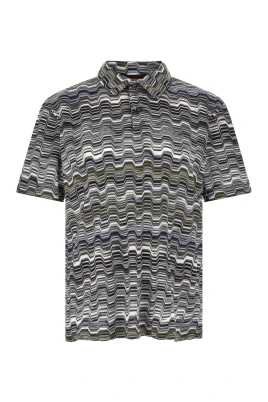 Zig Zag Jacquard Polo Shirt