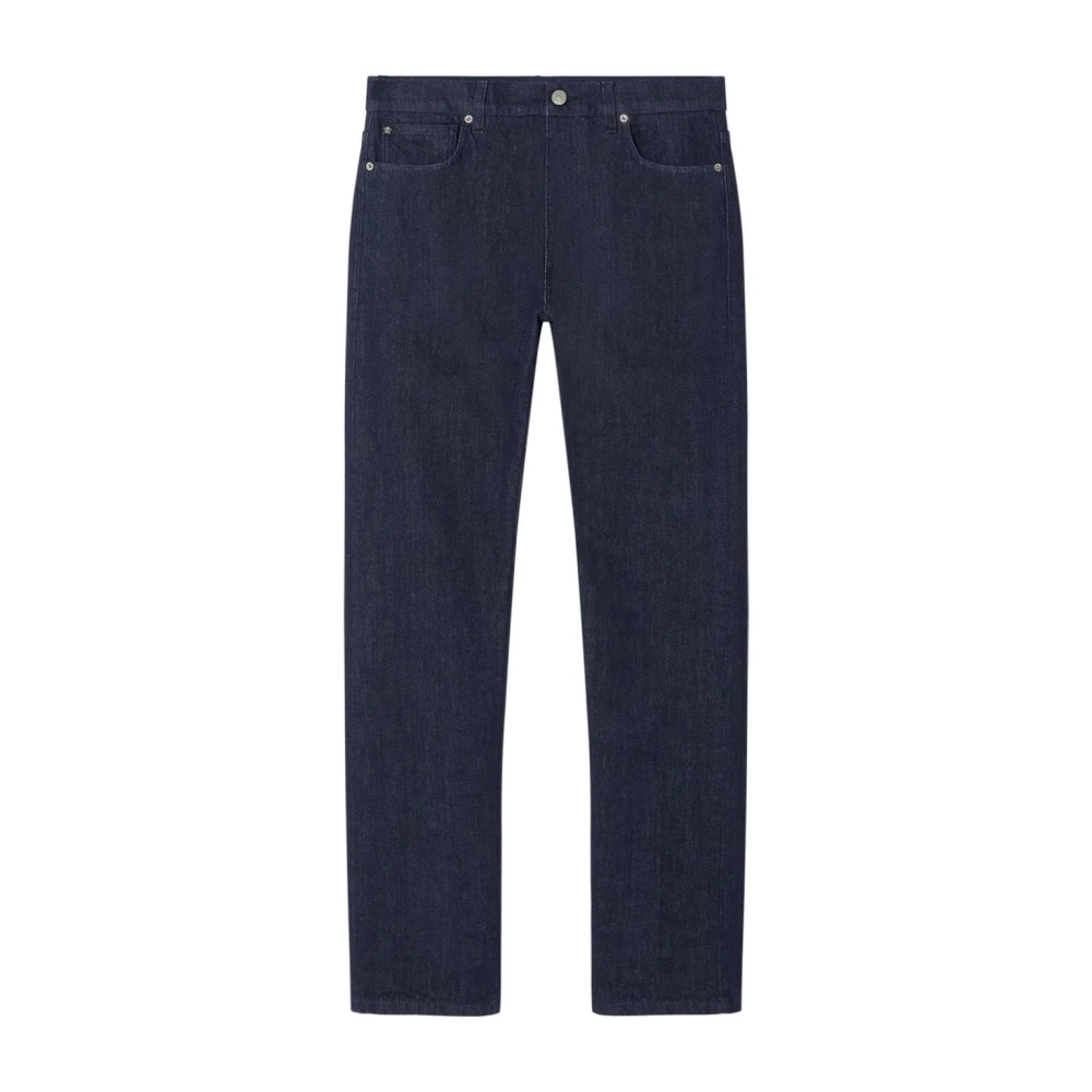 Versace Slim-fit straight-leg jeans met logodetails Blue Heren