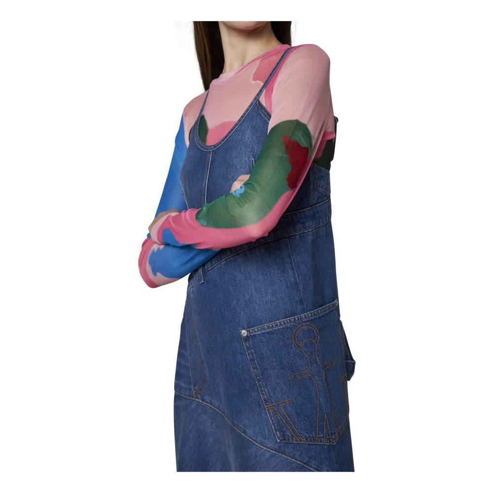 JW Anderson Blauwe Twisted Strappy Jurk Blue Dames