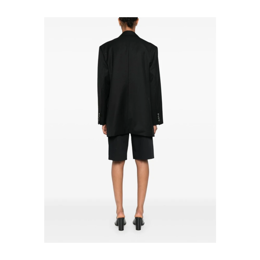 LOW Classic Wollen blazer met knoopsluiting Black Dames
