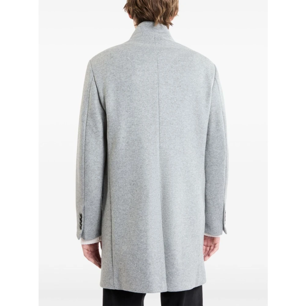 Fay Wollen jas met opstaande kraag Gray Heren