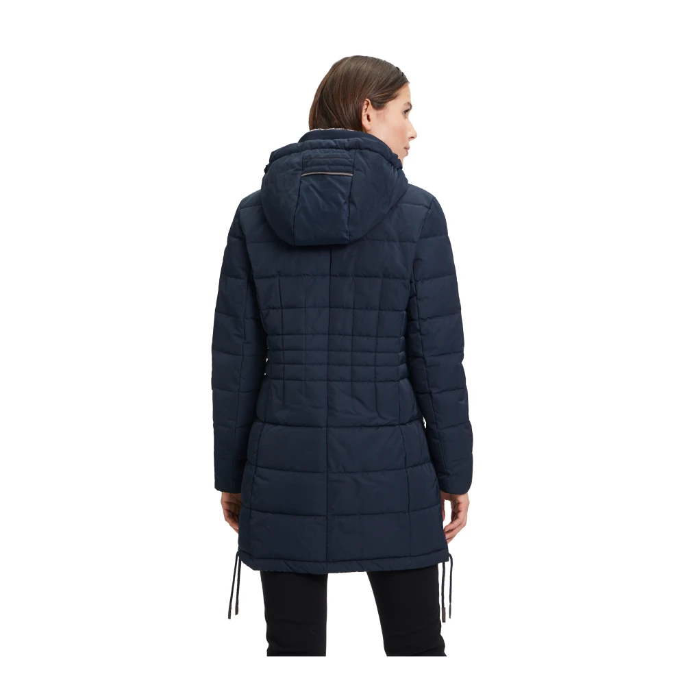 Gil Bret Pufferjas met nepbontkraag Blue Dames