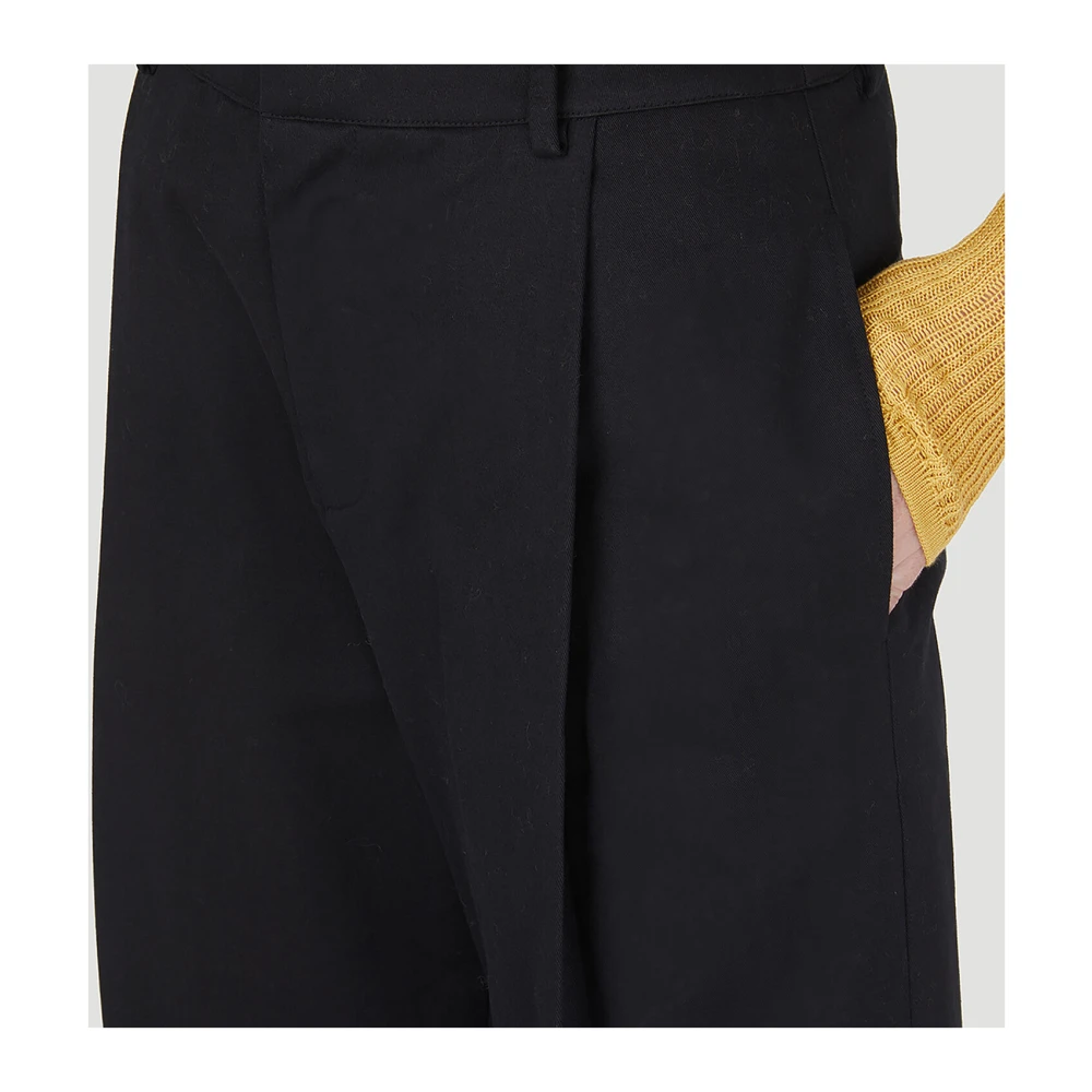 Wynn Hamlyn Hoge taille katoenen broek Black Dames