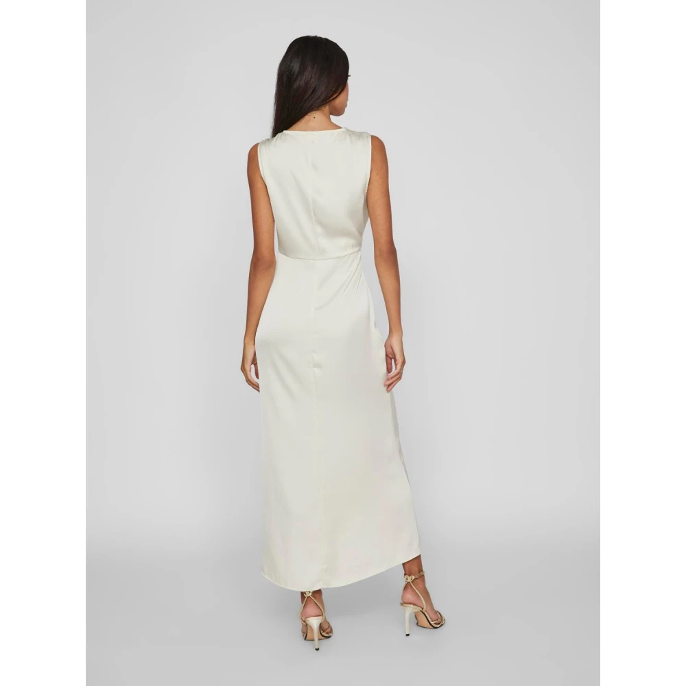 Vila Ravenna Waterfall Jurk Vrouwen Beige Dames
