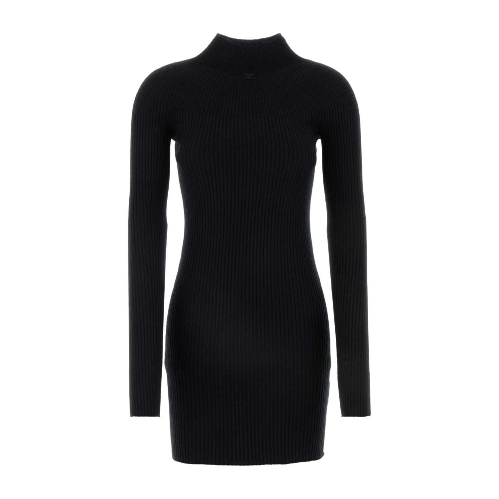Courrèges Stijlvolle Zwarte Mini Jurk Black Dames
