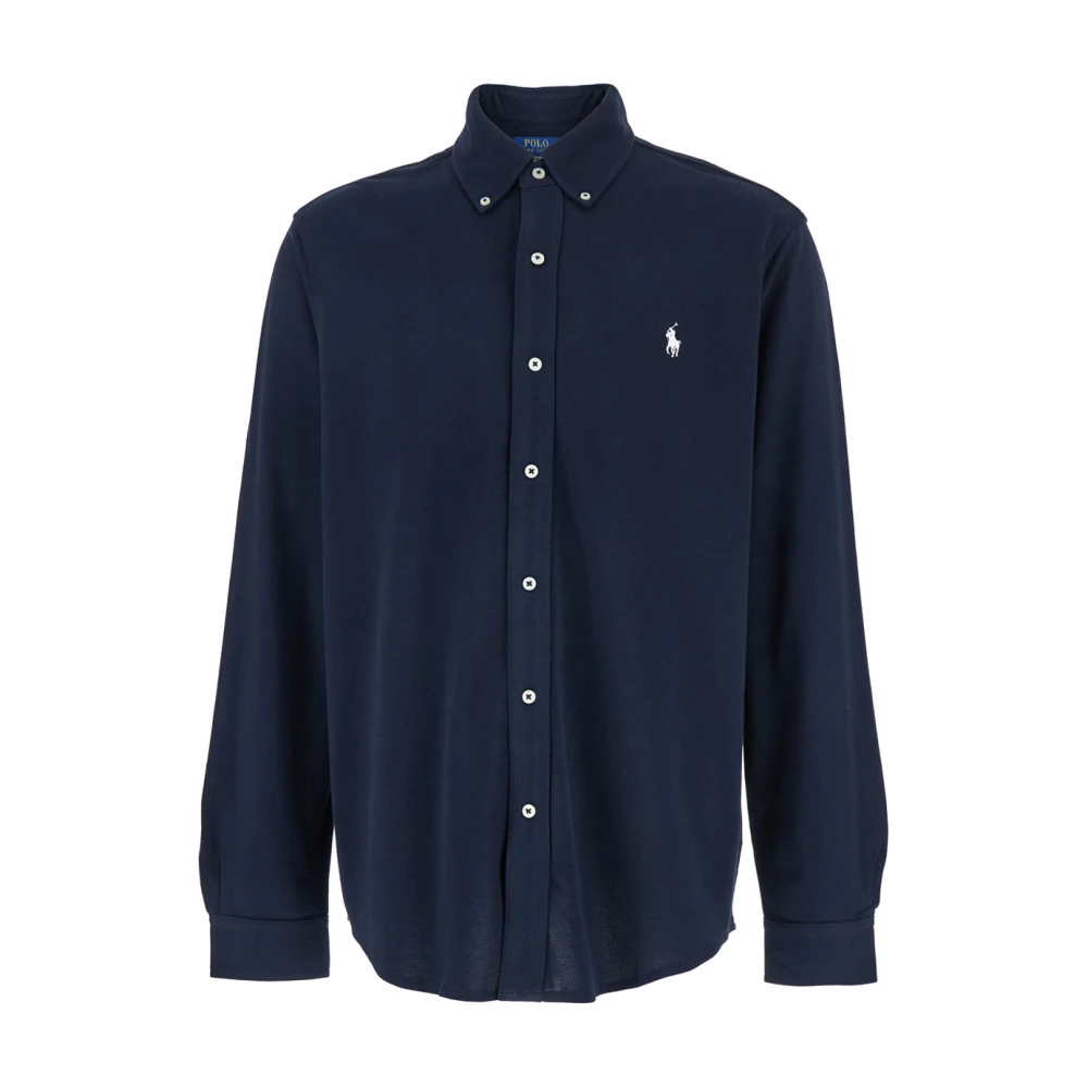 Polo Ralph Lauren Men's Blue Button-Down Pique Shirt - Casual Shirts - Xl - Shirts
