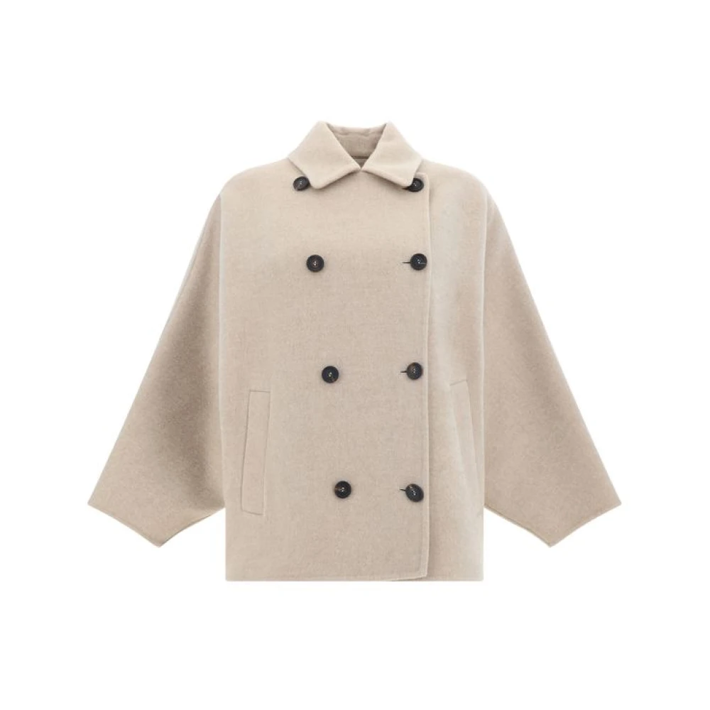 BRUNELLO CUCINELLI Wollen jas met vleermuismouwen Beige Dames