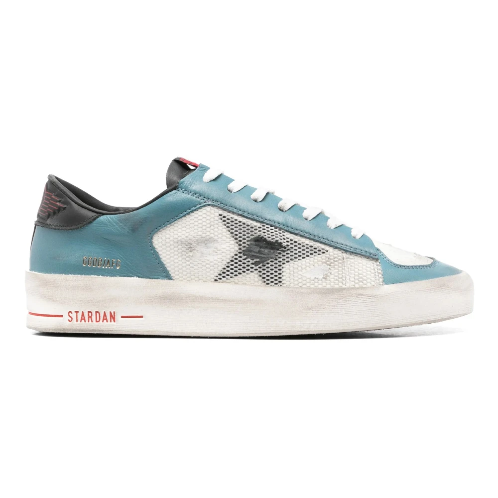 Golden Goose Men's Golden Stardan Leather Sneakers In Net