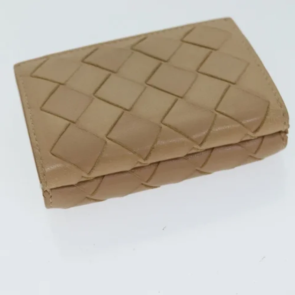 Bottega Veneta Vintage Pre-owned Leather wallets Beige Dames