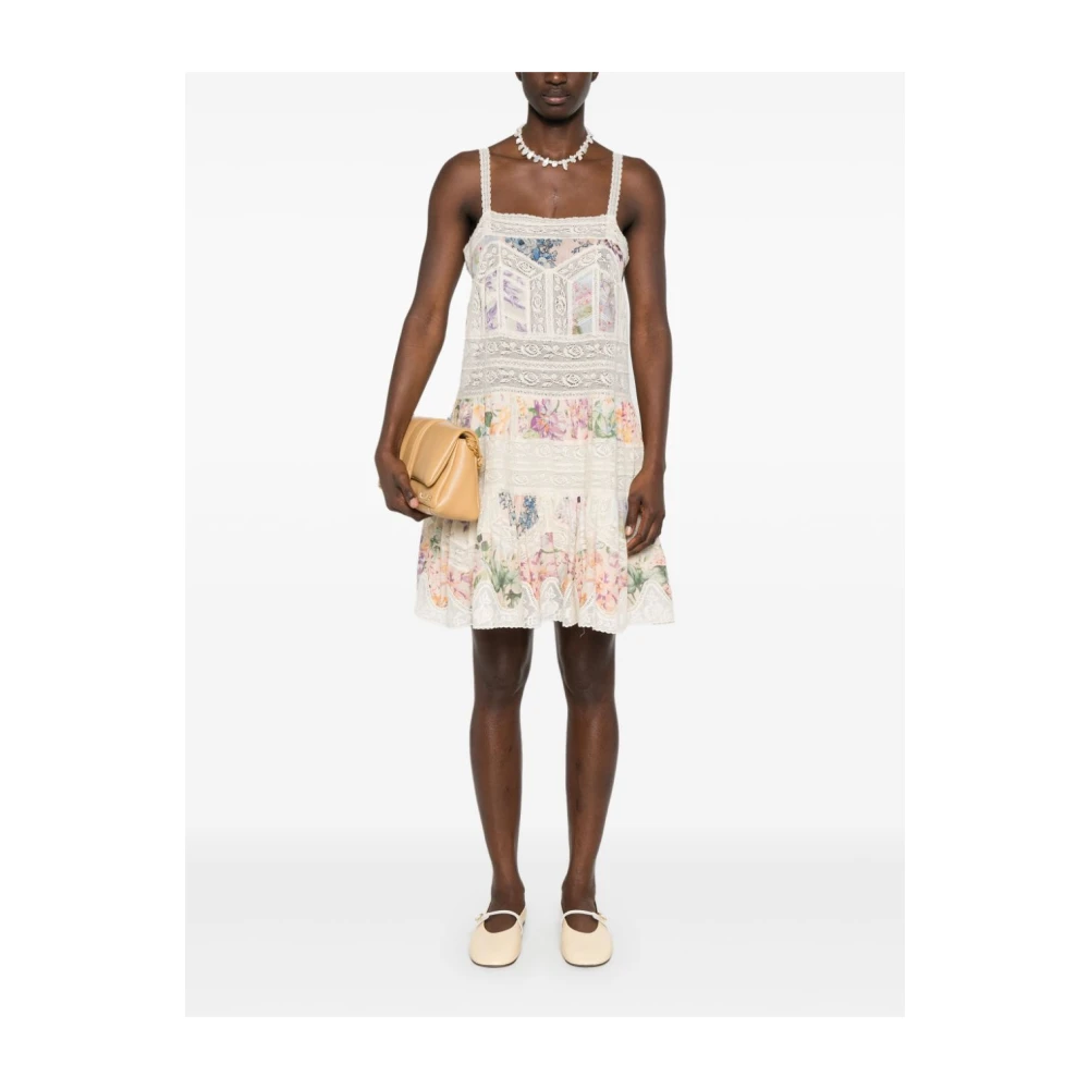 Zimmermann Kanten Korte Jurk Beige Dames