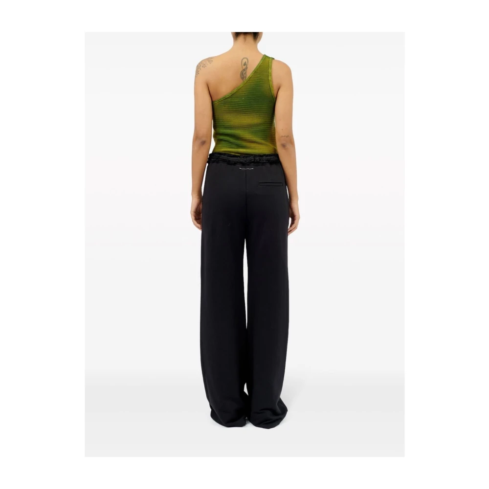 MM6 Maison Margiela Gerimpelde katoenen broek Zwart Black Dames