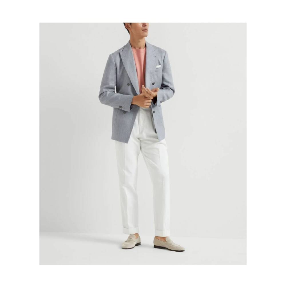 BRUNELLO CUCINELLI Bedrukte Crew Neck T-Shirts Pink Heren