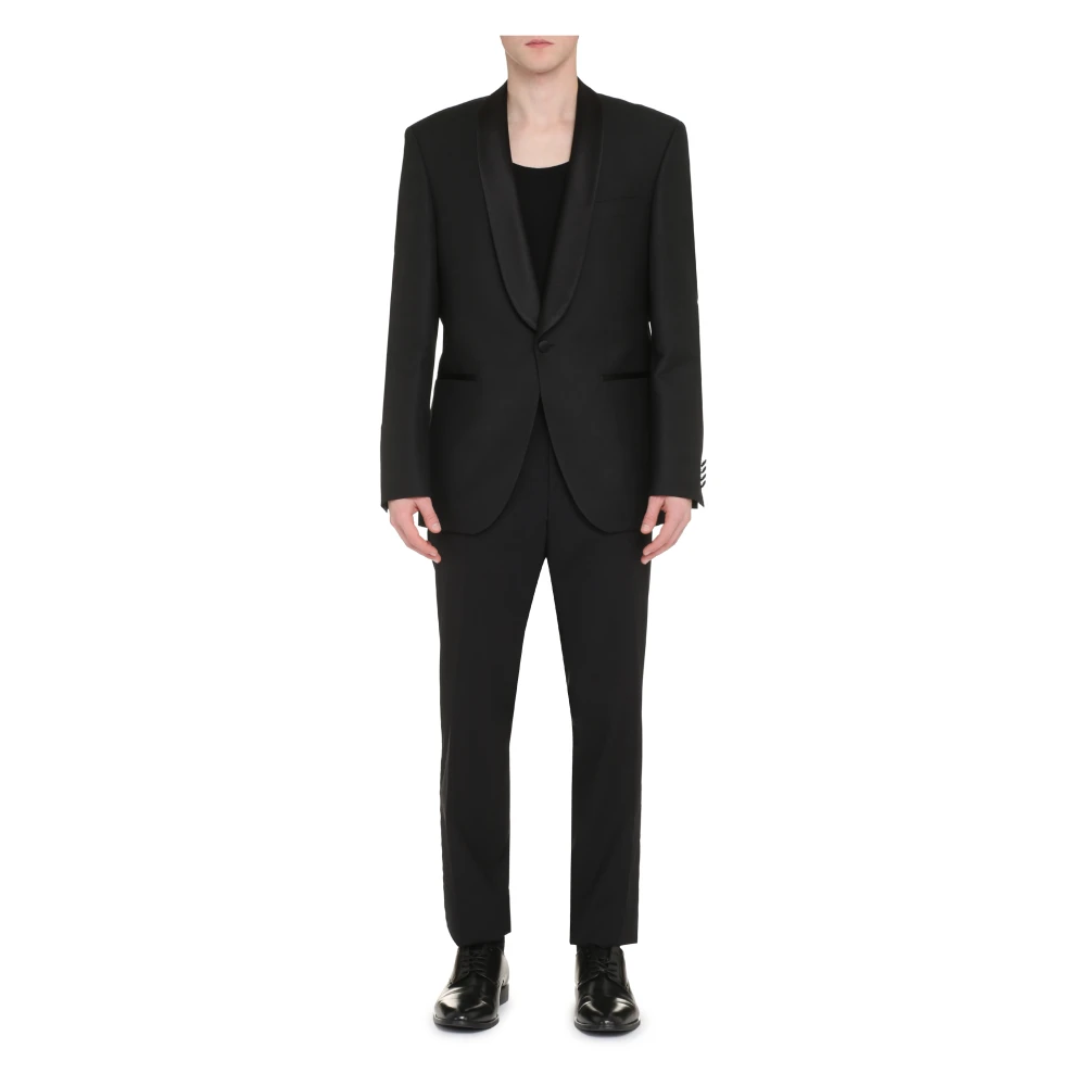 Hugo Boss Zijden Revers Enkellange Jas Black Heren