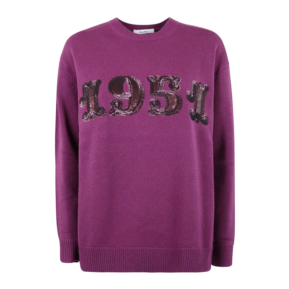 Max Mara Aubergine Gebreide Top Purple Dames