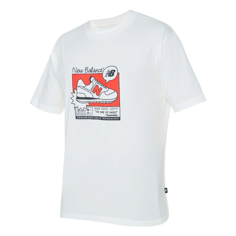 New Balance T-shirt White, Herr