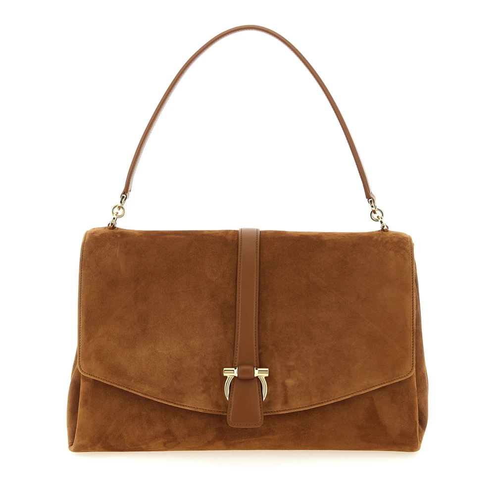 Ferragamo Women's Brown Shoulder Bags, One Size, Front Flap Handbag