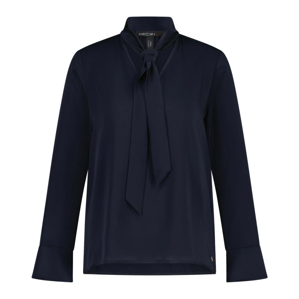 Marc Cain Strikblouse in soepele stof Blue Dames