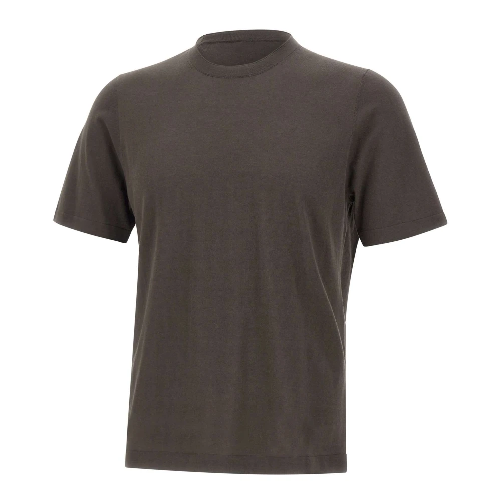 Kangra Men's Brown Ribbed Crew Neck Knit Top - T-Shirts - 4XL - Tops