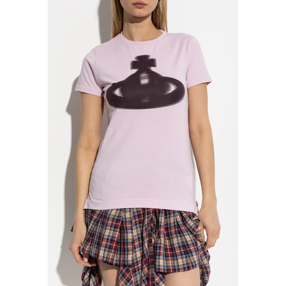 Vivienne Westwood T-shirt met logo Purple Dames