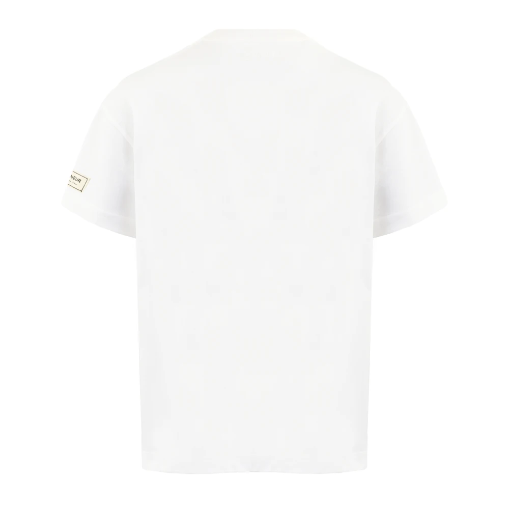 Flâneur Heren Atelier Armpatch T-Shirt Wit White Heren