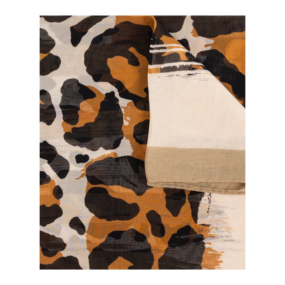Moschino Zijden sjaal met dierenmotief Beige Unisex