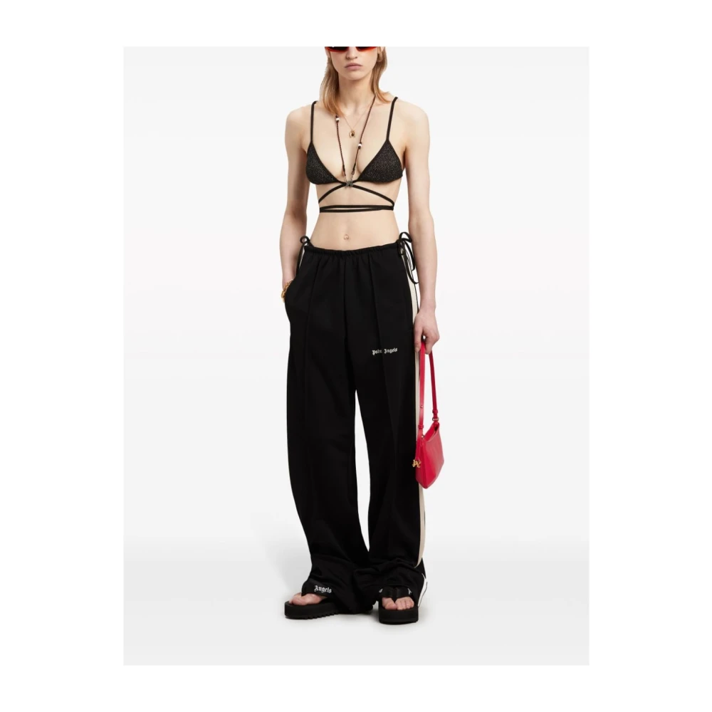 Palm Angels Lurex Criss-Cross Driehoek Top Zwart Black Dames