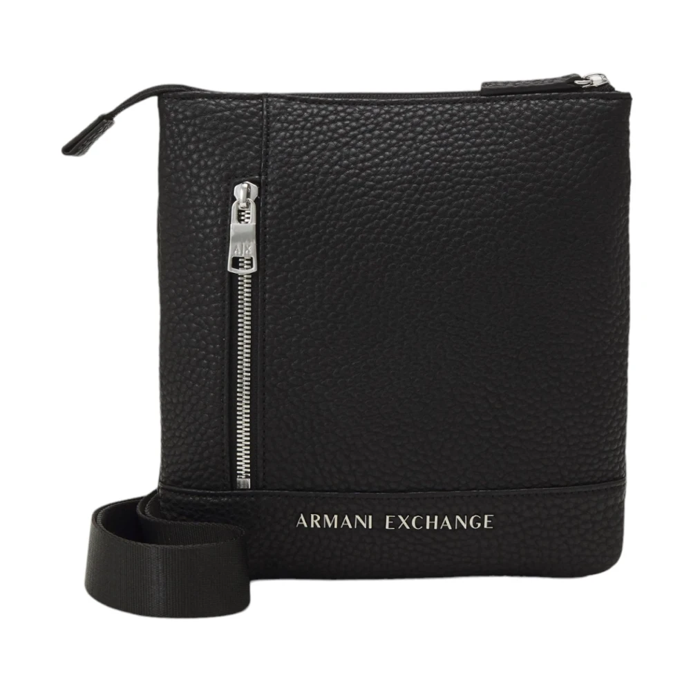 Armani Exchange Men's Black Eco-Leather Crossbody Bag