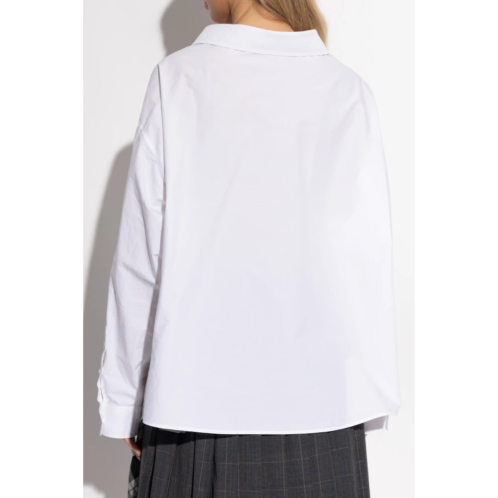 Balenciaga Loszittend overhemd White Dames