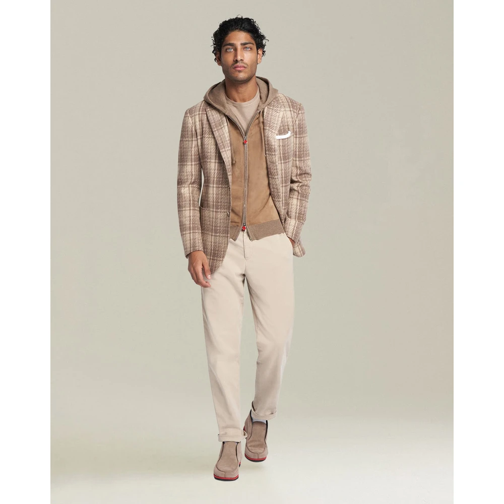 Kiton Beige Katoen Kasjmier Trekkoordbroek Beige Heren