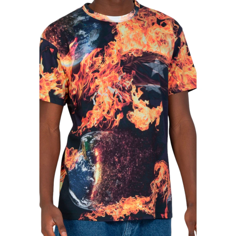 SKY High Farm Brandende Wereld Tee Print Multicolor Heren