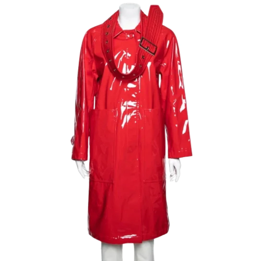 Burberry Vintage Pre-owned Fabric outerwear Red Dames