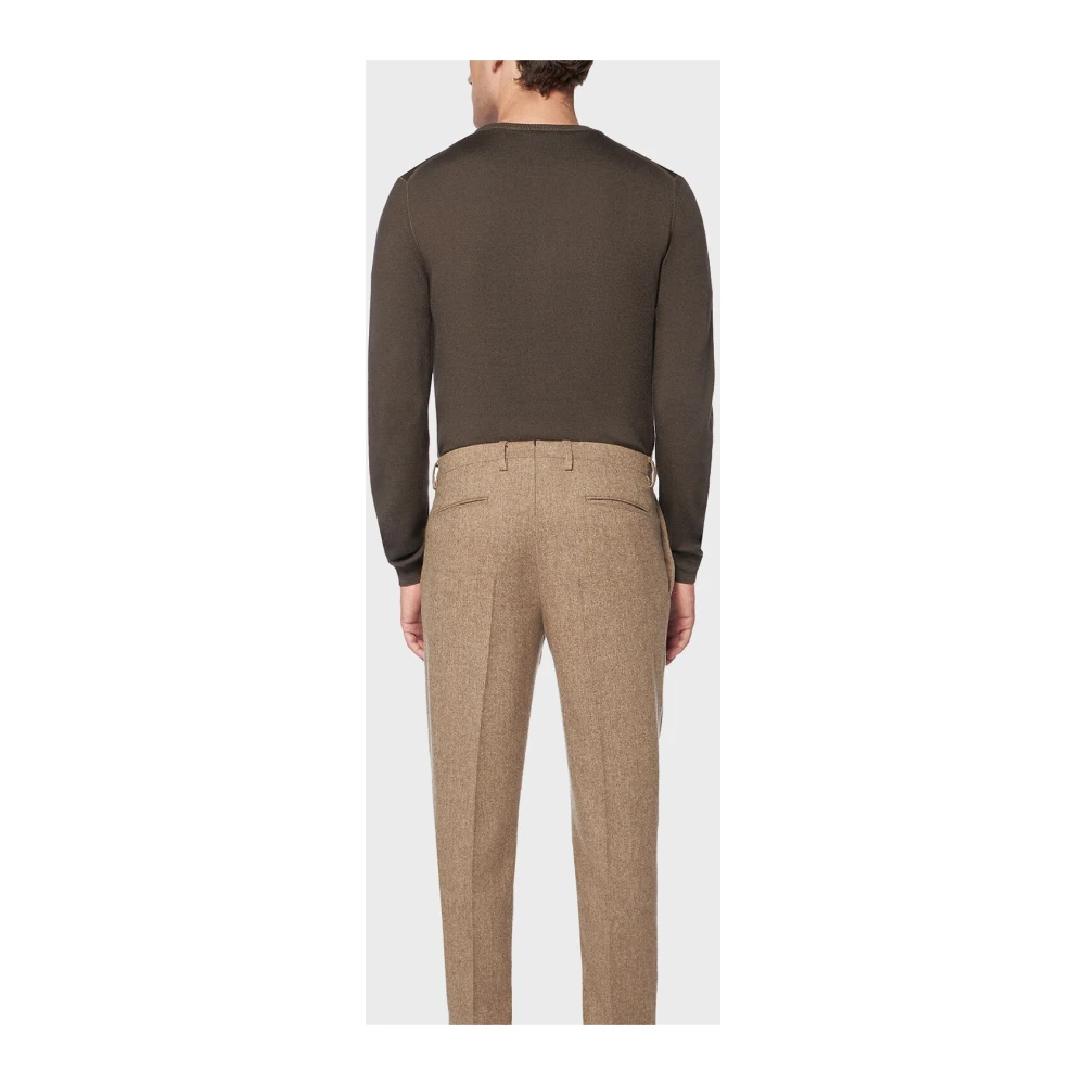 Boglioli Gewassen flanel regular Chinos Gray Heren