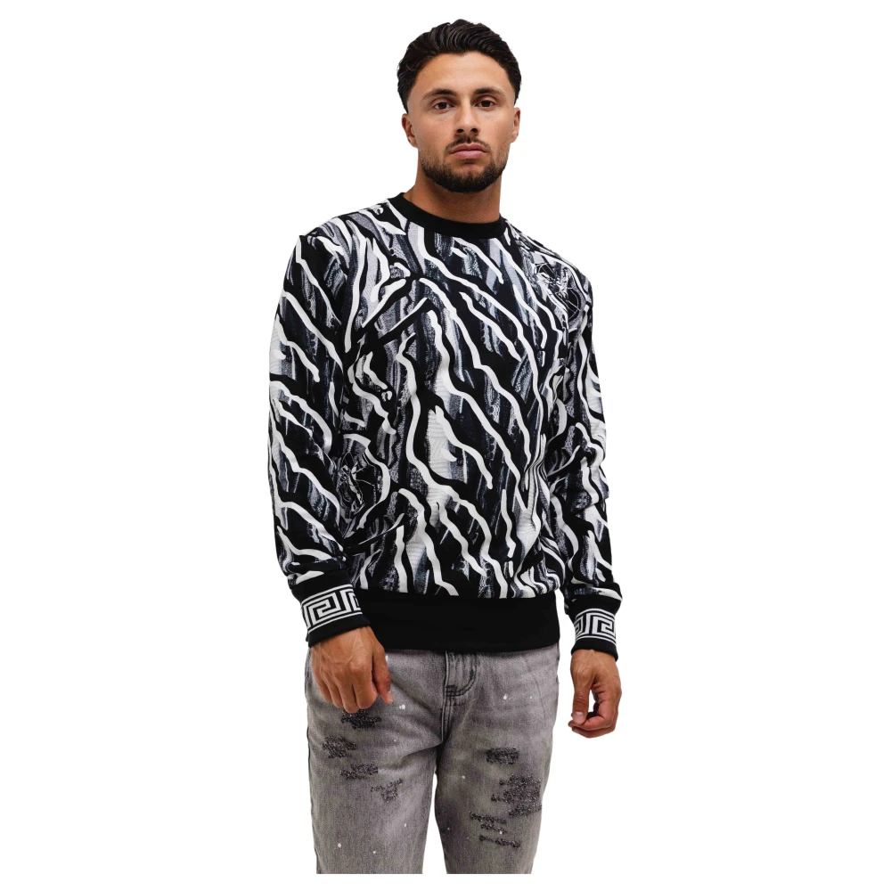 Carlo colucci Kleurrijke Ronde Hals Sweater voor Heren Multicolor Heren