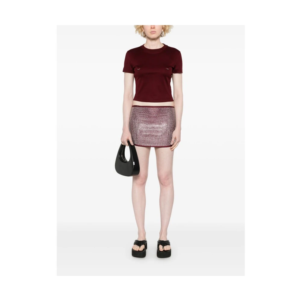 Oseree Wijnrode elastische taille rok Red Dames