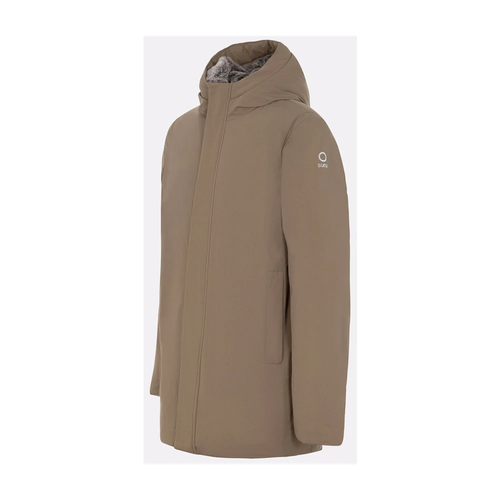 Suns Parka met bontvoering van hoge kwaliteit Beige Heren