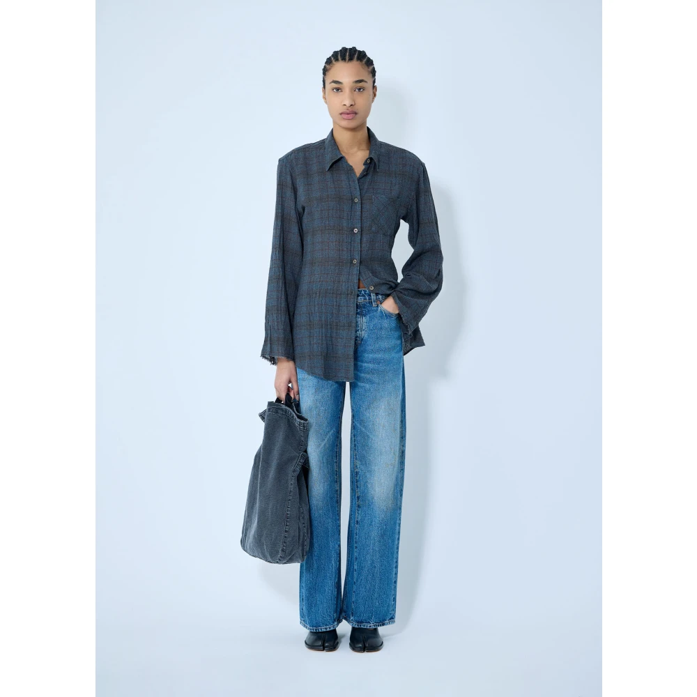 Our Legacy Geruite Daisy Shirt Gray Dames