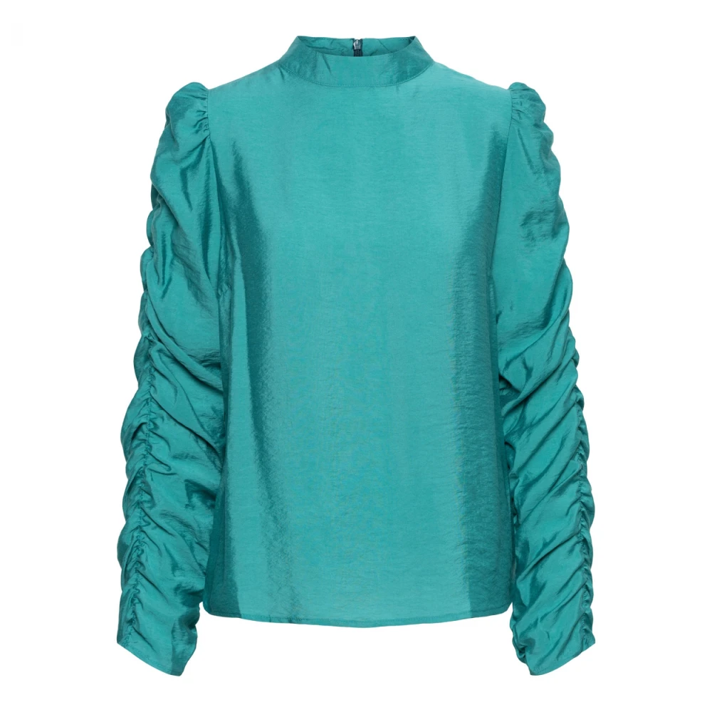 &Co Woman Bloes met lange mouwen en ruches Green Dames