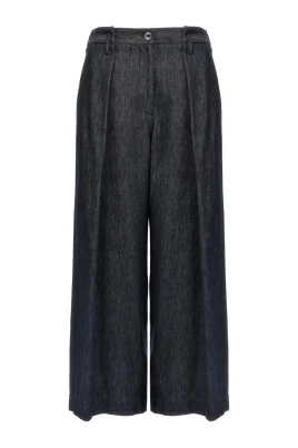 Vida byxor med veck i denim