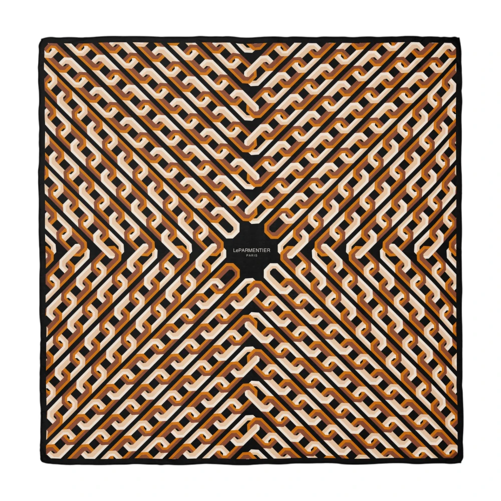 Le Parmentier Mujer Negro - Pañuelo De Seda Cuadrado Con Motivo De Cadena - Accessories - One Size