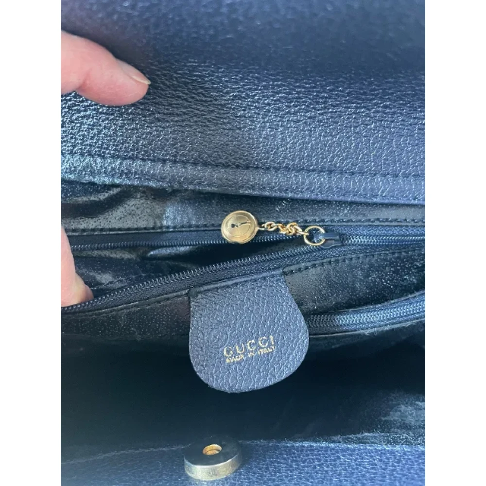 Gucci Vintage Pre-owned Leather gucci-bags Blue Dames