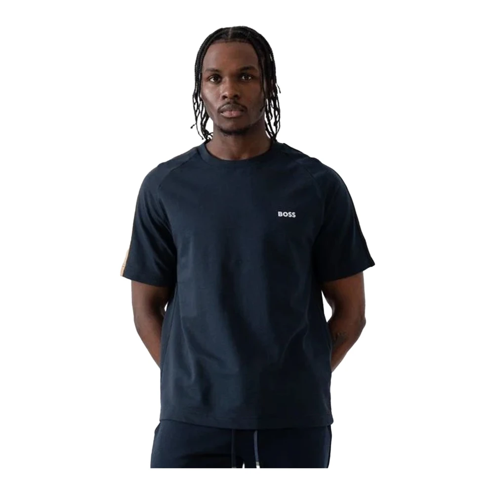 Hugo Boss Blauw Logo Katoenen T-Shirt Blue Heren