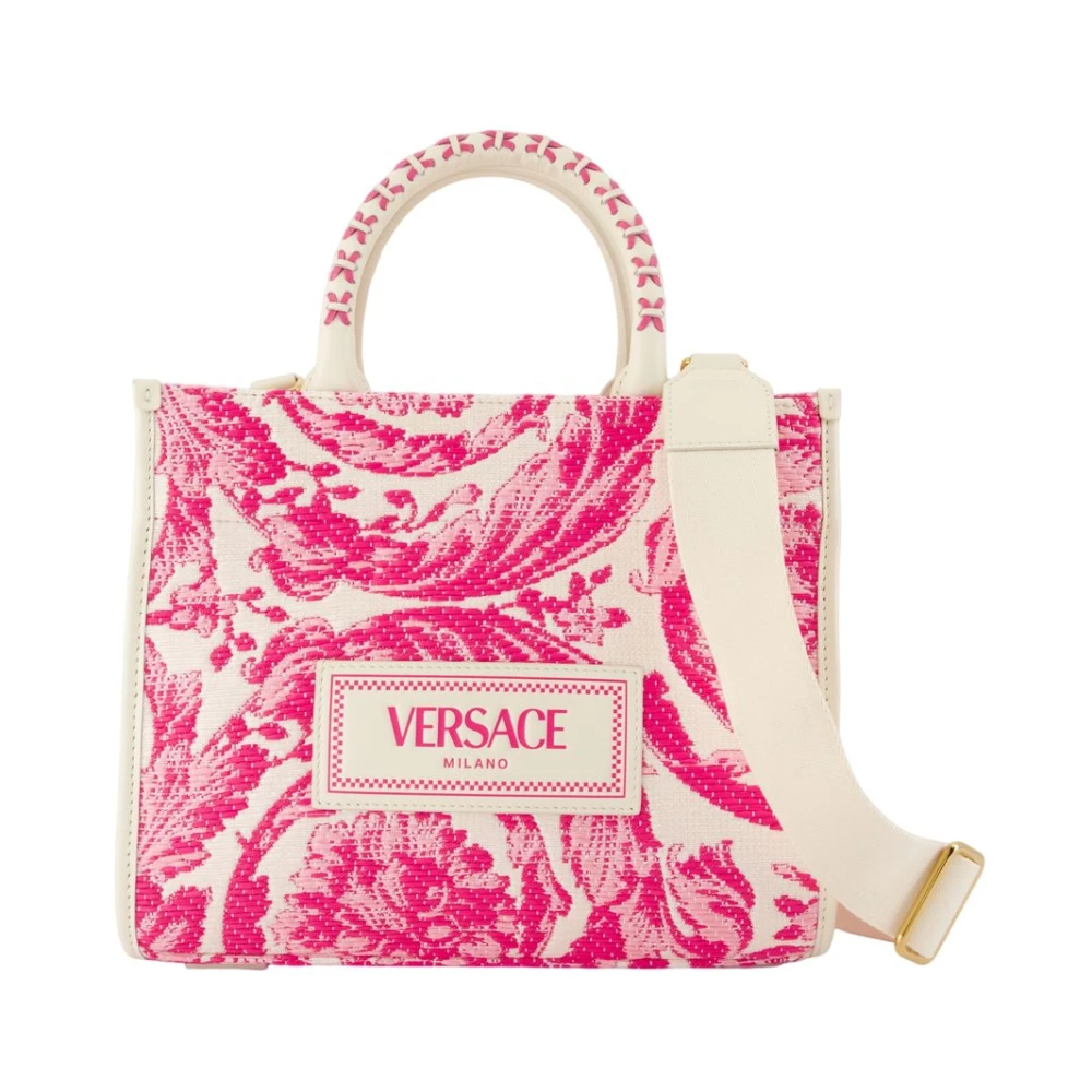 Versace Vrouw Roze Tassen Dames, One Size, Leer, Leren Winkel Tas