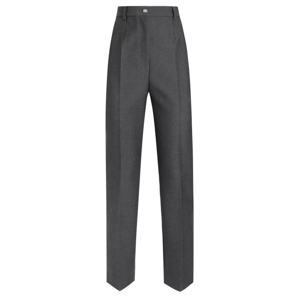 Dolce & Gabbana Women's Gray Wide Trousers,, Casual Slim Fit Trousers Medium