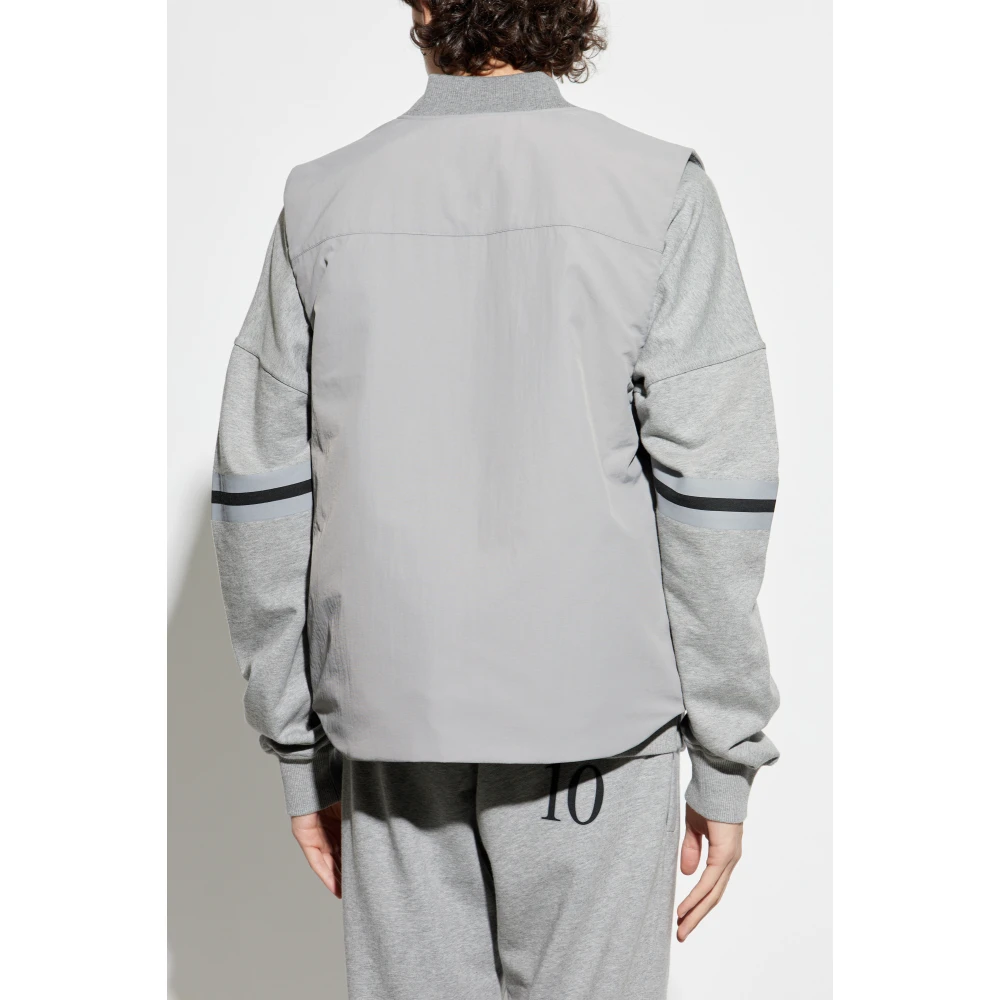 Dolce & Gabbana Gewatteerd vest met logo Gray Heren