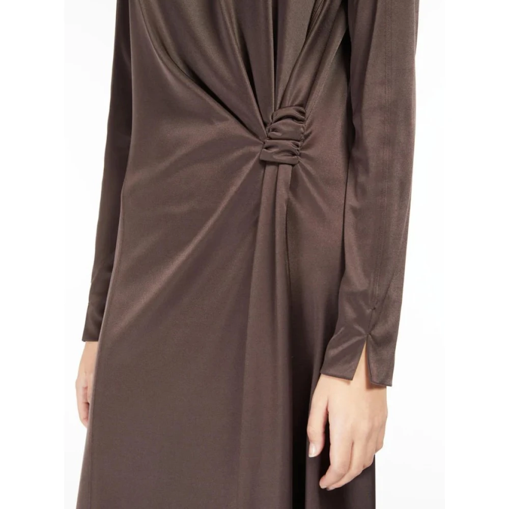 Max Mara Bruine Jurken Semi-fitted Stijl Brown Dames
