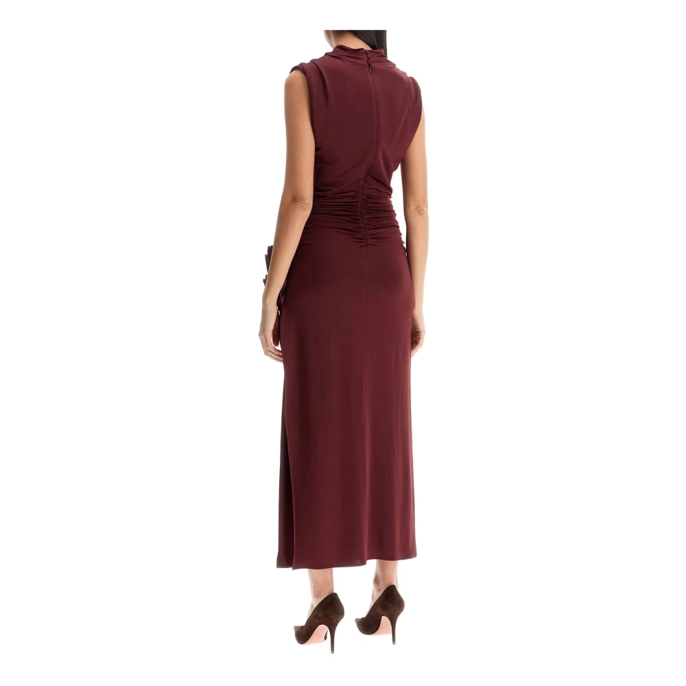 Magda Butrym Gedrapeerd Jersey Jurk met Bloemapplicaties Red Dames